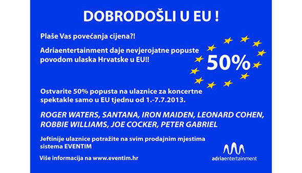 Na koncerte u pola cijene