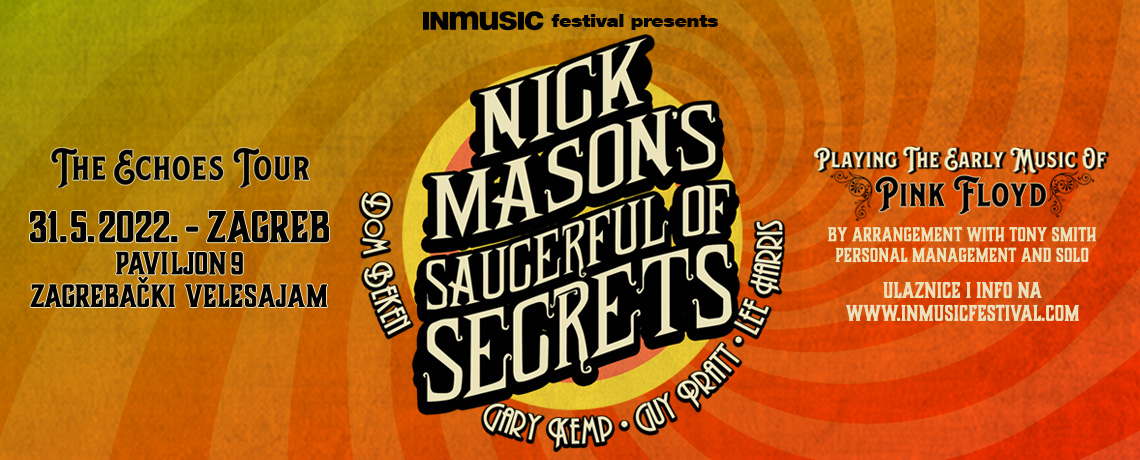 Nick Mason’s Saucerful of Secrets u sklopu odgođene turneje 31. svibnja 2022. u Zagrebu!