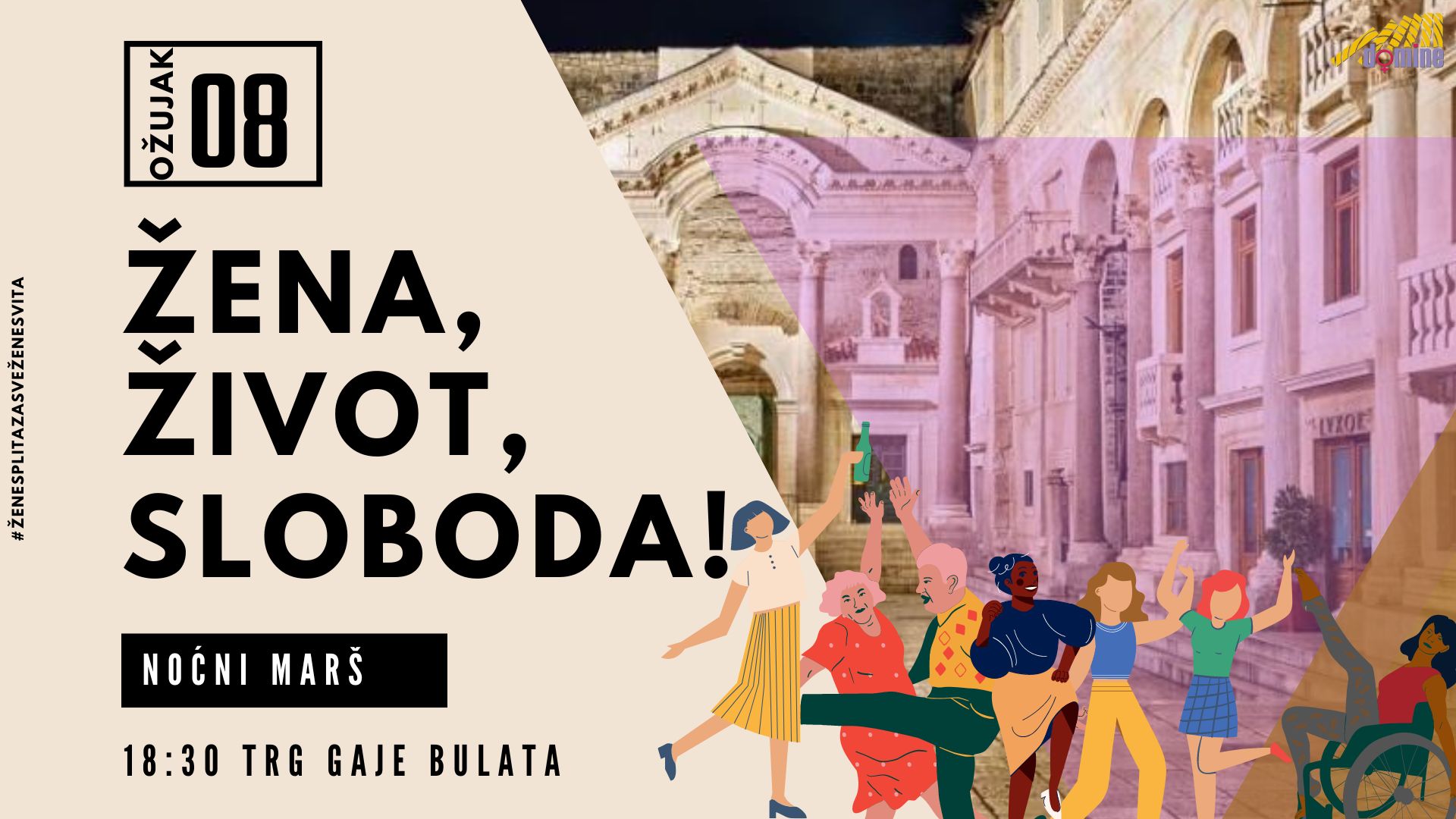 Udruga Domine na Dan žena organizira Noćni marš “Žena, život, sloboda!”