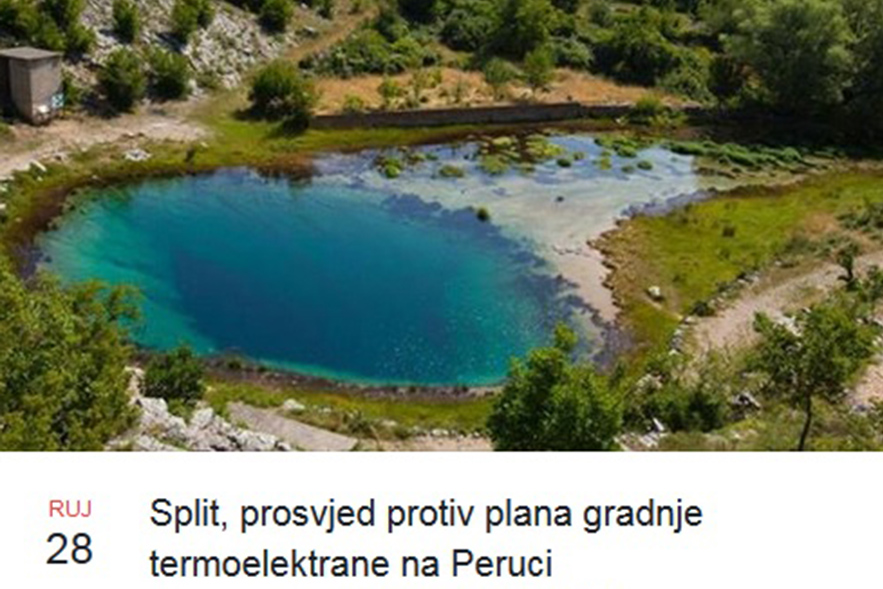 Prosvjed protiv plana gradnje termoelektrane na Perući