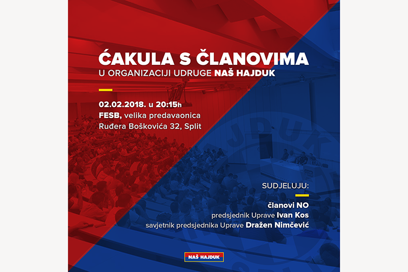Ćakula članova udruge Naš Hajduk s vodstvom kluba