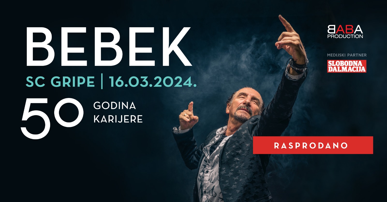 Veliko koncertno slavlje 50 godina karijere: Željko Bebek i službeno rasprodao splitske Gripe