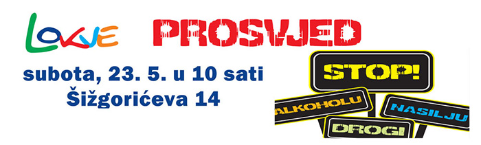 Na Lokvama prosvjed protiv alkohola, droge i nasilja