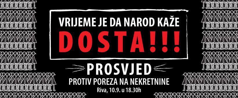 Prosvjed protiv poreza na nekretnine na Rivi