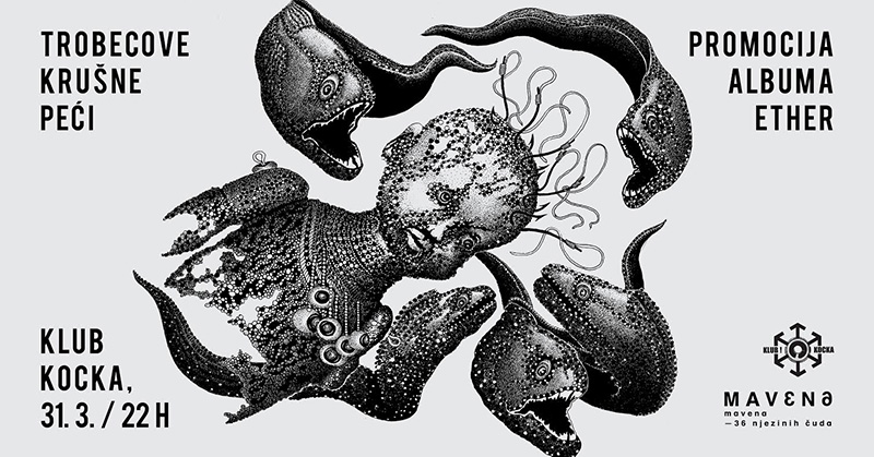 TROBECOVE KRUŠNE PEĆI u Kocki promoviraju novi album + izložba IVANA VINSKOG