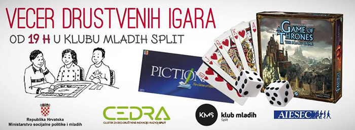 Večer društvenih igara uz osvajače 2. mjesta Poduzetničkog kampa 2015.