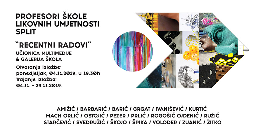Izložba “Recentni radovi” profesora stručnih predmeta Škole likovnih umjetnosti Split
