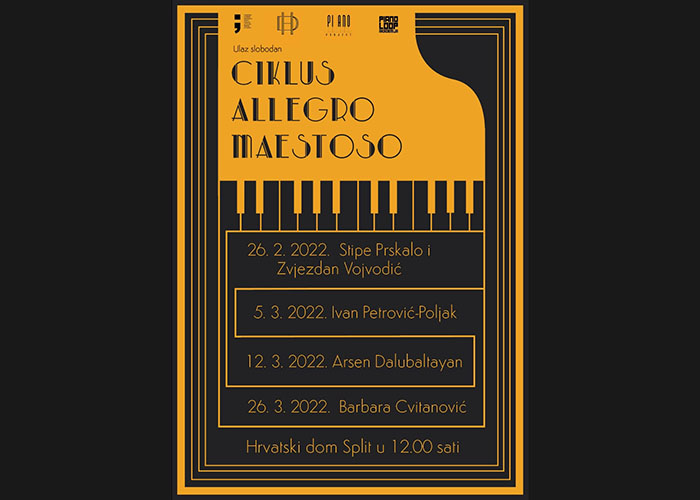 Ciklus mladih pijanista Allegro maestoso u Hrvatskom domu Split