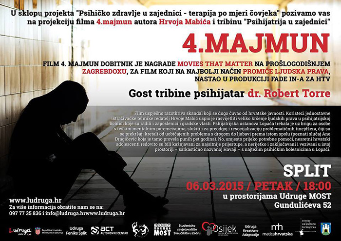 Projekcija 4.majmuna uz gostovanje dr. Roberta Torrea