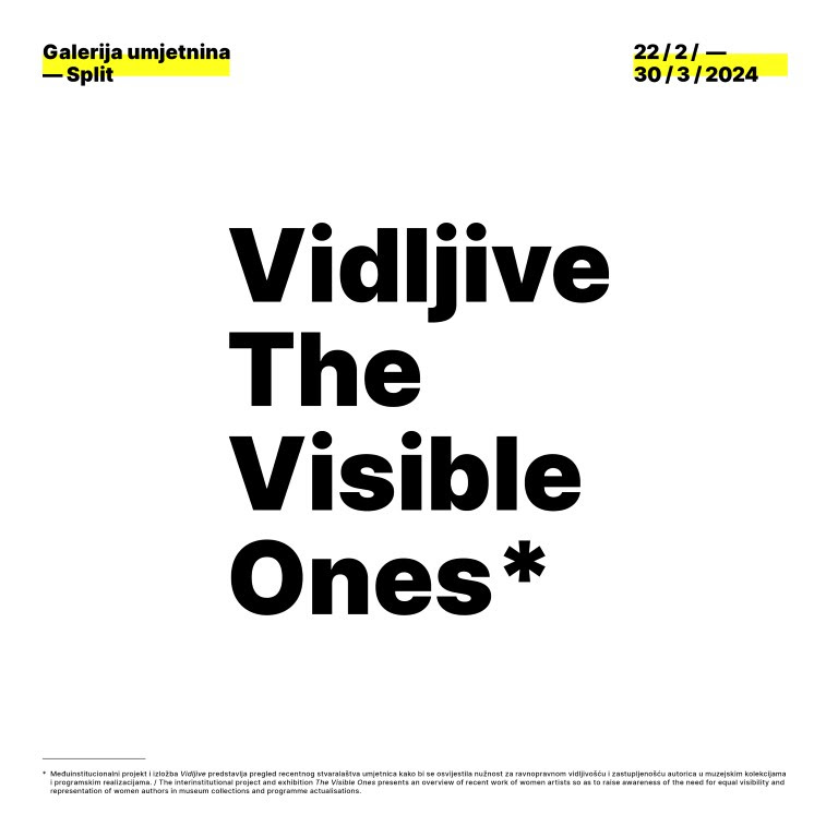 U Galeriji umjetnina Split otvara se izložba Vidljive