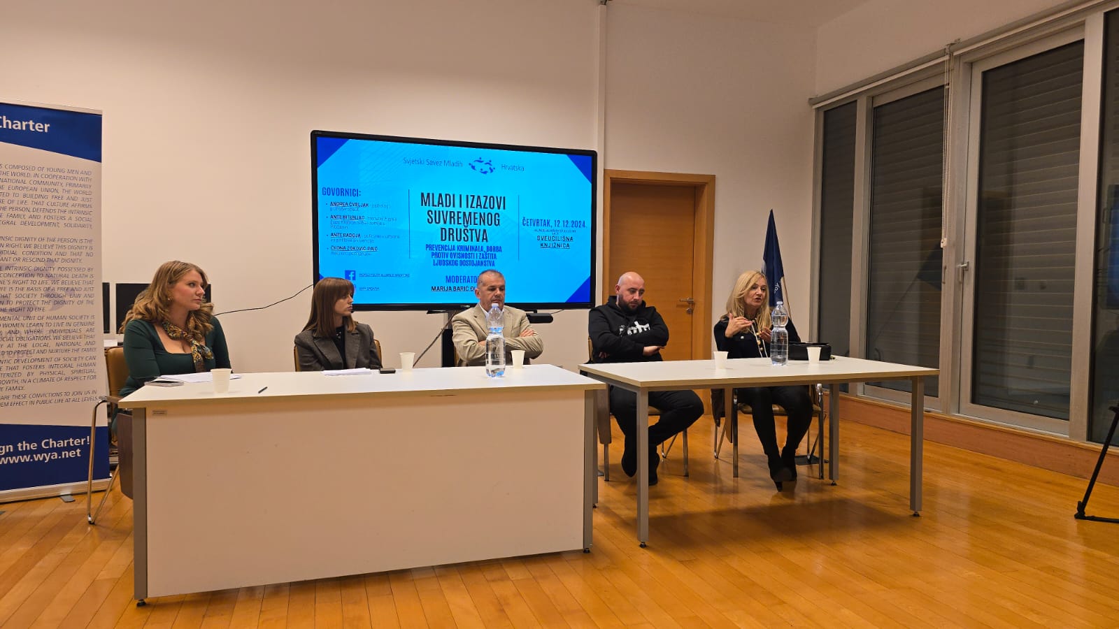 Tjedan Svjetskog saveza mladih u Splitu: Tribina “Mladi i izazovi suvremenog društva: Prevencija kriminala, borba protiv ovisnosti i zaštita ljudskog dostojanstva”