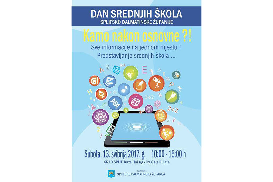 U subotu Dan srednjih škola Splitsko – dalmatinske županije