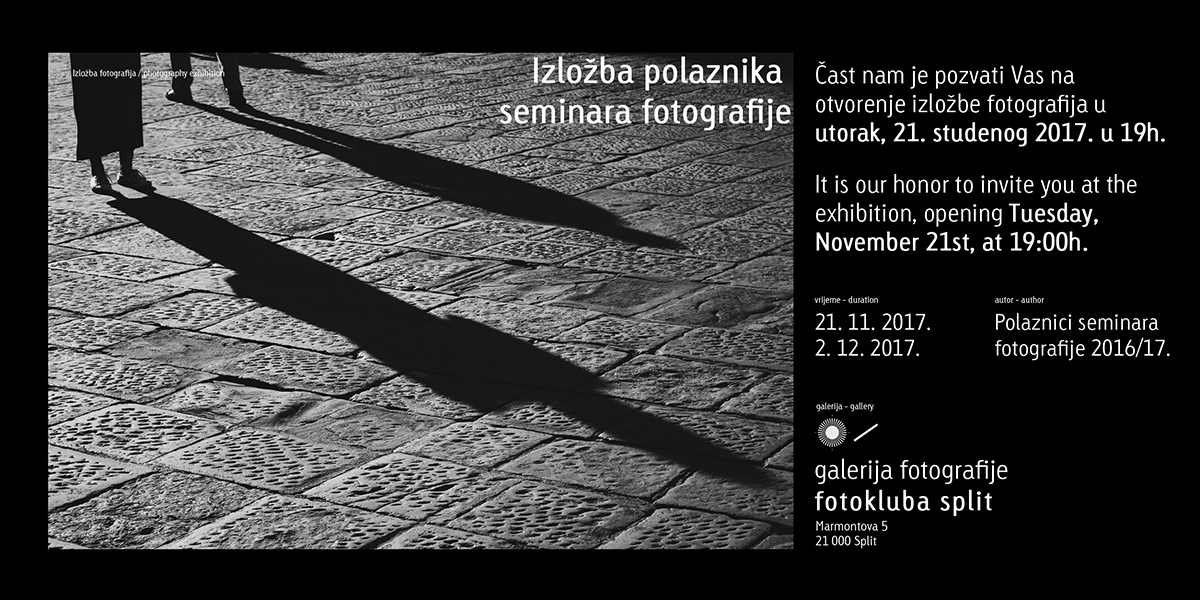 Izložba polaznika seminara fotografije u Fotoklubu Split 2016./17.