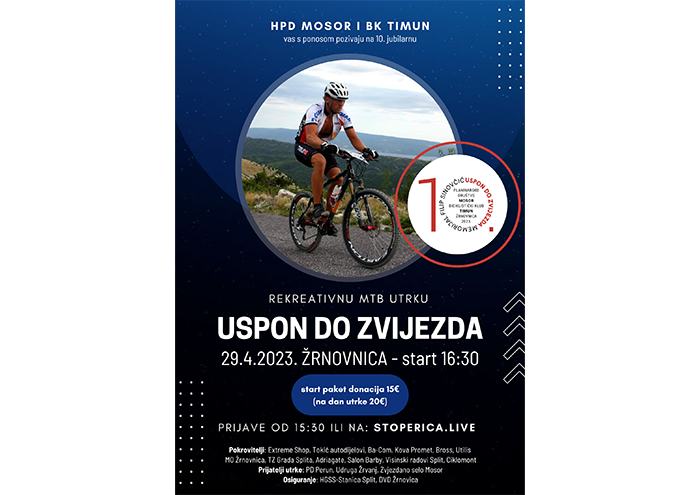 Jubilarna 10. biciklistička utrka “Uspon do zvijezda – Memorijal Filip Sinovčić” održava se ovu subotu