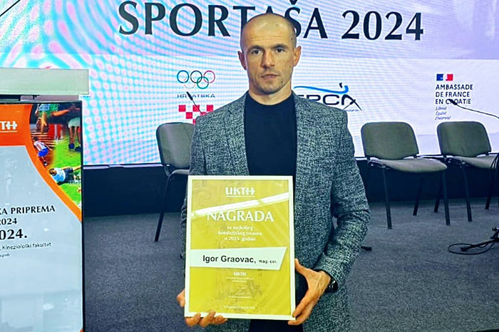 Najboljim kondicijskim trenerom Hrvatske proglašen kondicijski trener taekwondo kluba Marjan Igor Graovac