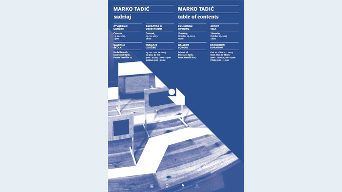 U Galeriji Škola otvora se izložba Marka Tadića