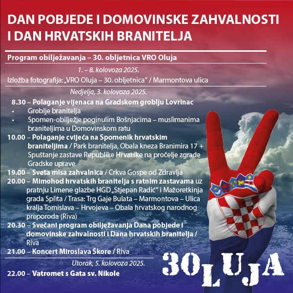 Split svečano obilježava 30. obljetnicu VRO OLUJA