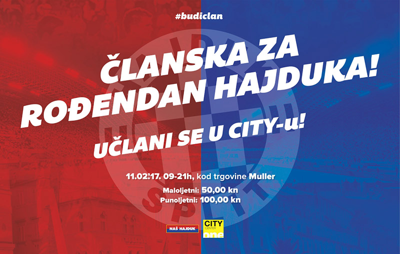 Proslavi rođendan Hajduka s igračima u City-u!