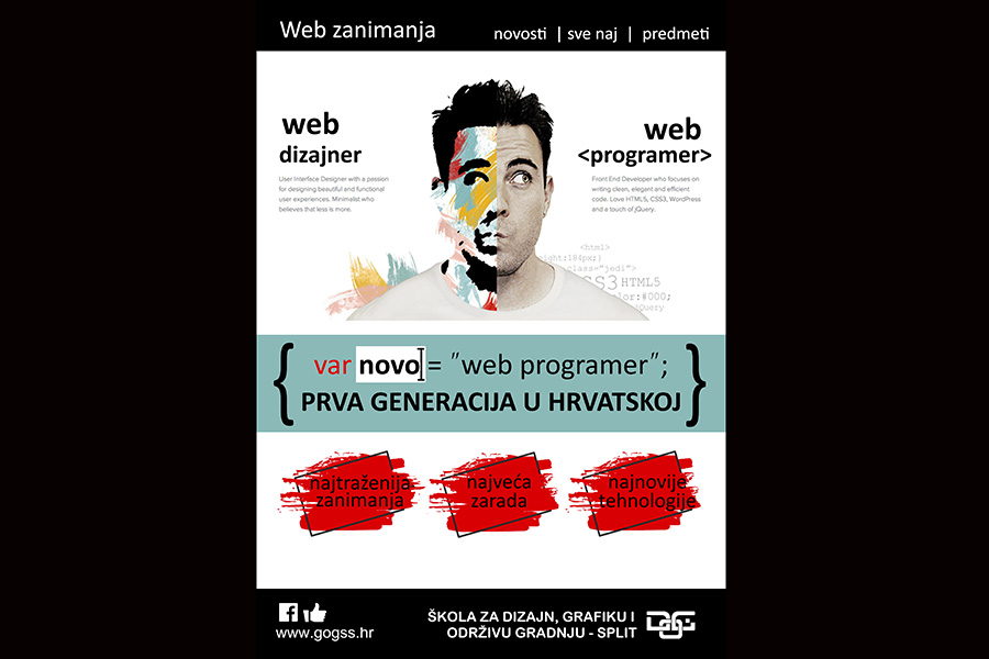 Web programer – novo i atraktivno zanimanje u Školi za dizajn, grafiku i održivu gradnju Split