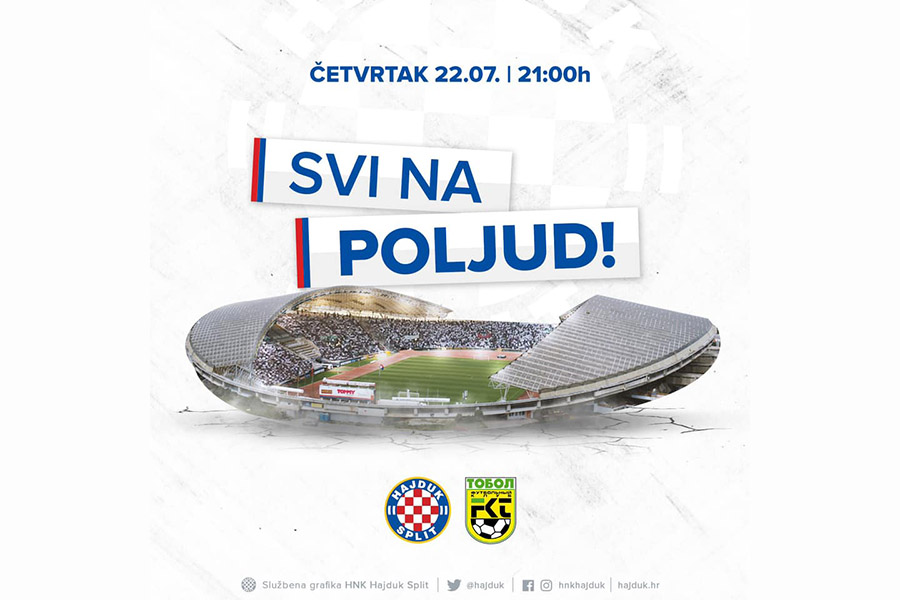 Hajduk u četvrtak protiv Tobola igra na Poljudu