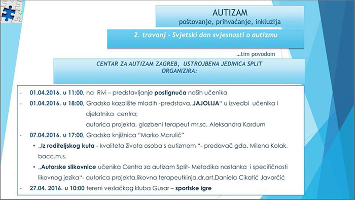 Obilježavanje Svjetskog dana svjesnosti o autizmu