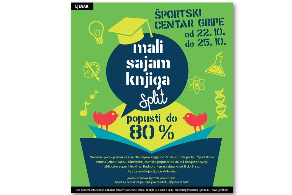 Mali sajam knjiga od 22. do 25. listopada