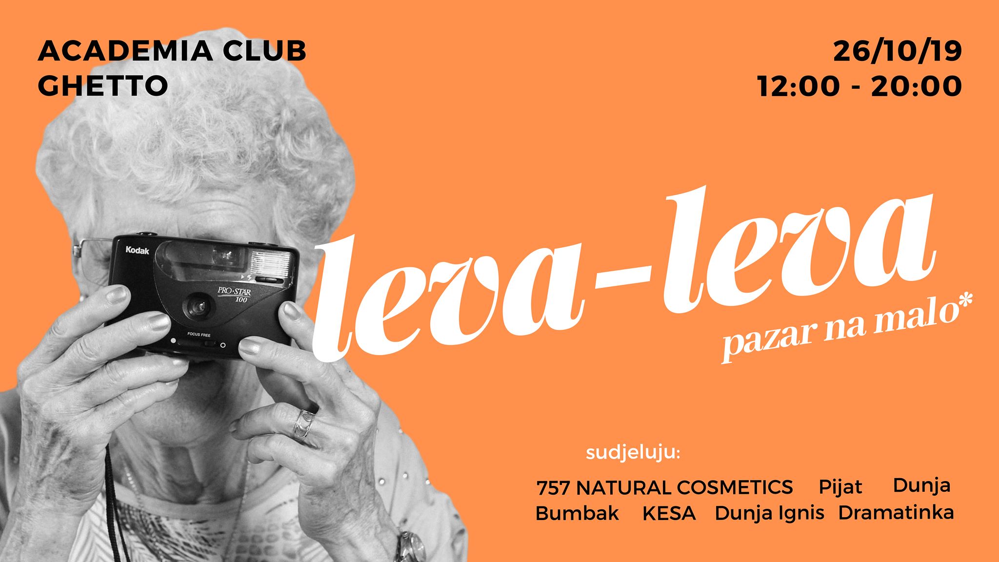 “Leva-Leva pazar na malo” ove subote u dvorištu  Academia Cluba Ghetto