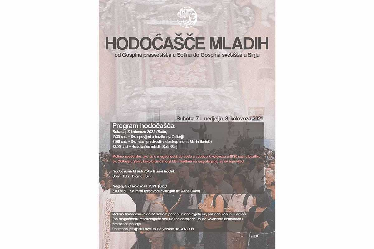 Hodočašće mladih od Gospina prasvetišta u Solinu do Gospina svetišta u Sinju