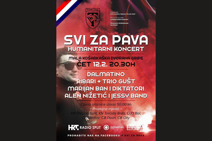 Torcida organizira koncert “Svi za Pava”