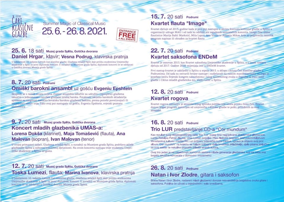 10.Ljetne čari klasične glazbe: Kvartet saksofona ENDeM
