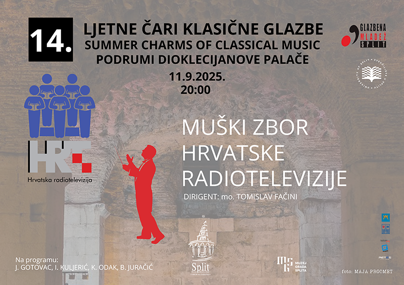 Večeras koncert Muškog zbora HRT-a u Dioklecijanovim podrumima