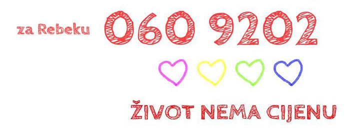 ŽIVOT NEMA CIJENU – humanitarna akcija za Rebeku Radić