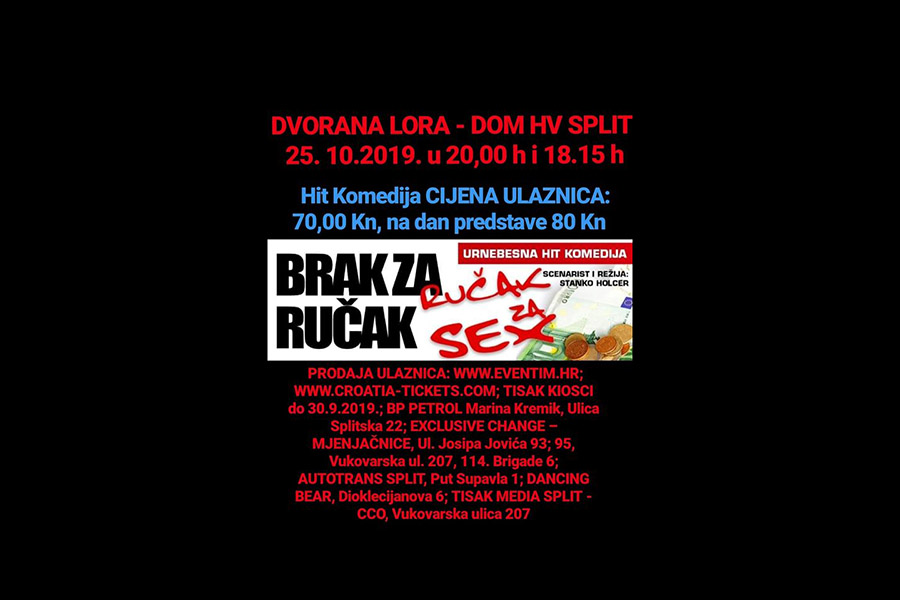 Predstava „Brak za ručak, ručak za seks“  gostuje u Lori