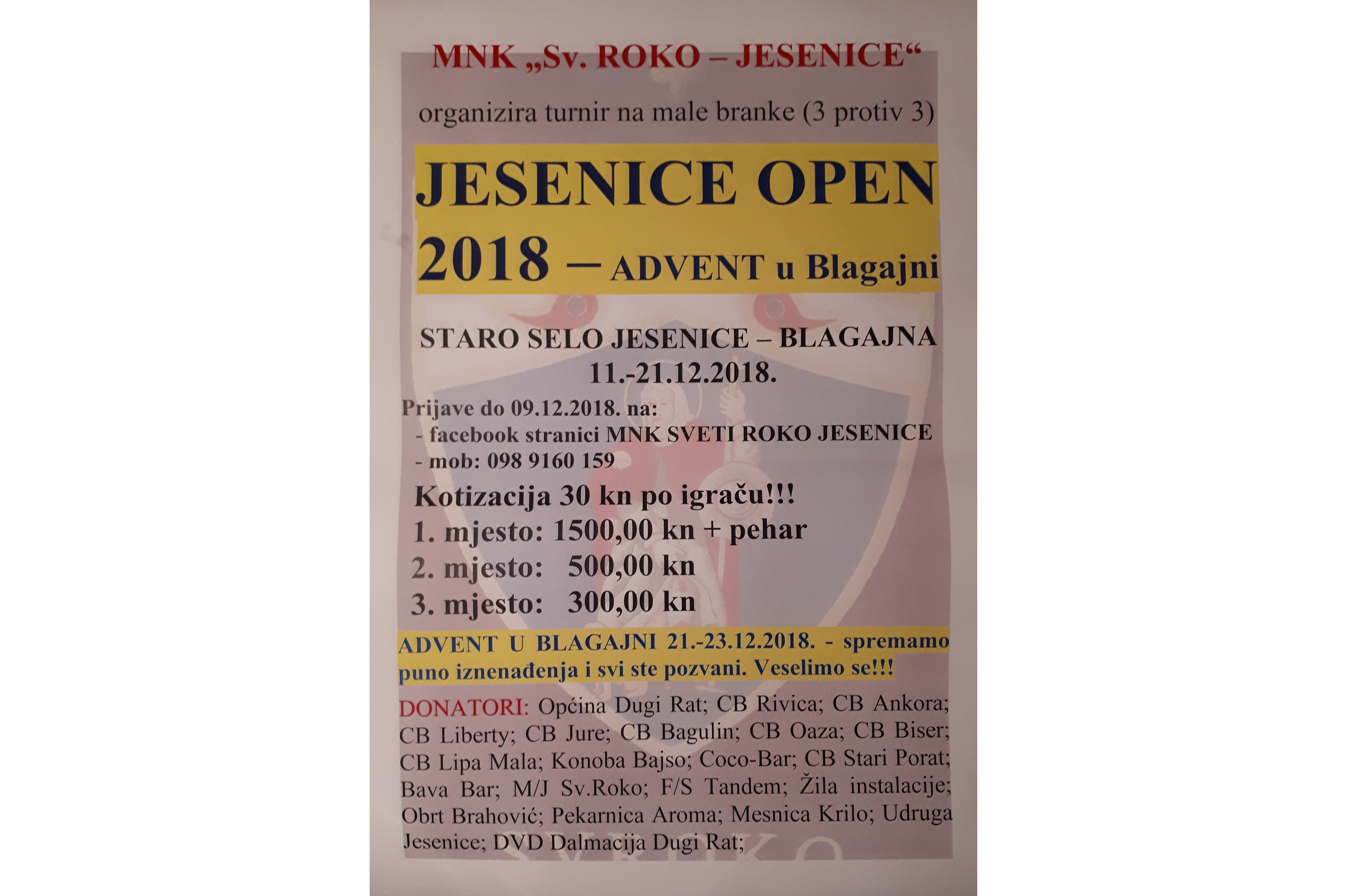 Prijavite se na  turnir na male branke u Blagajni