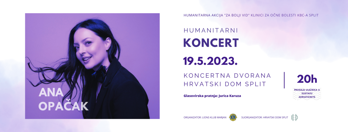 Humanitarni koncert Ane Opačak – “Za bolji vid”