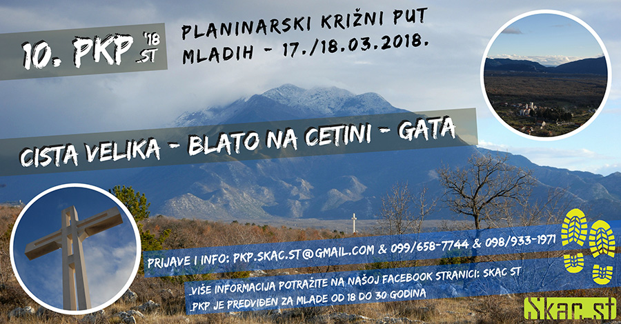10. Planinarski križni put mladih u organizaciji Skac_St-a održat će se u terminu: 17. i 18. ožujka
