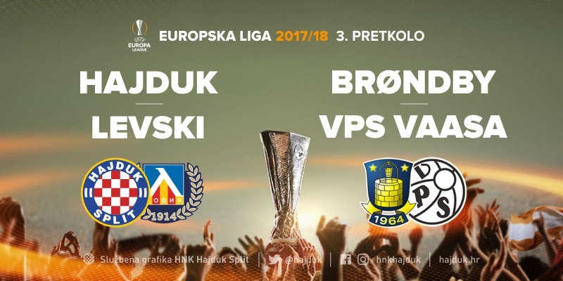 Ako preođe Levski, Hajduk ide na pobjednika susreta Brøndby (DEN) – VPS Vaasa (FIN)