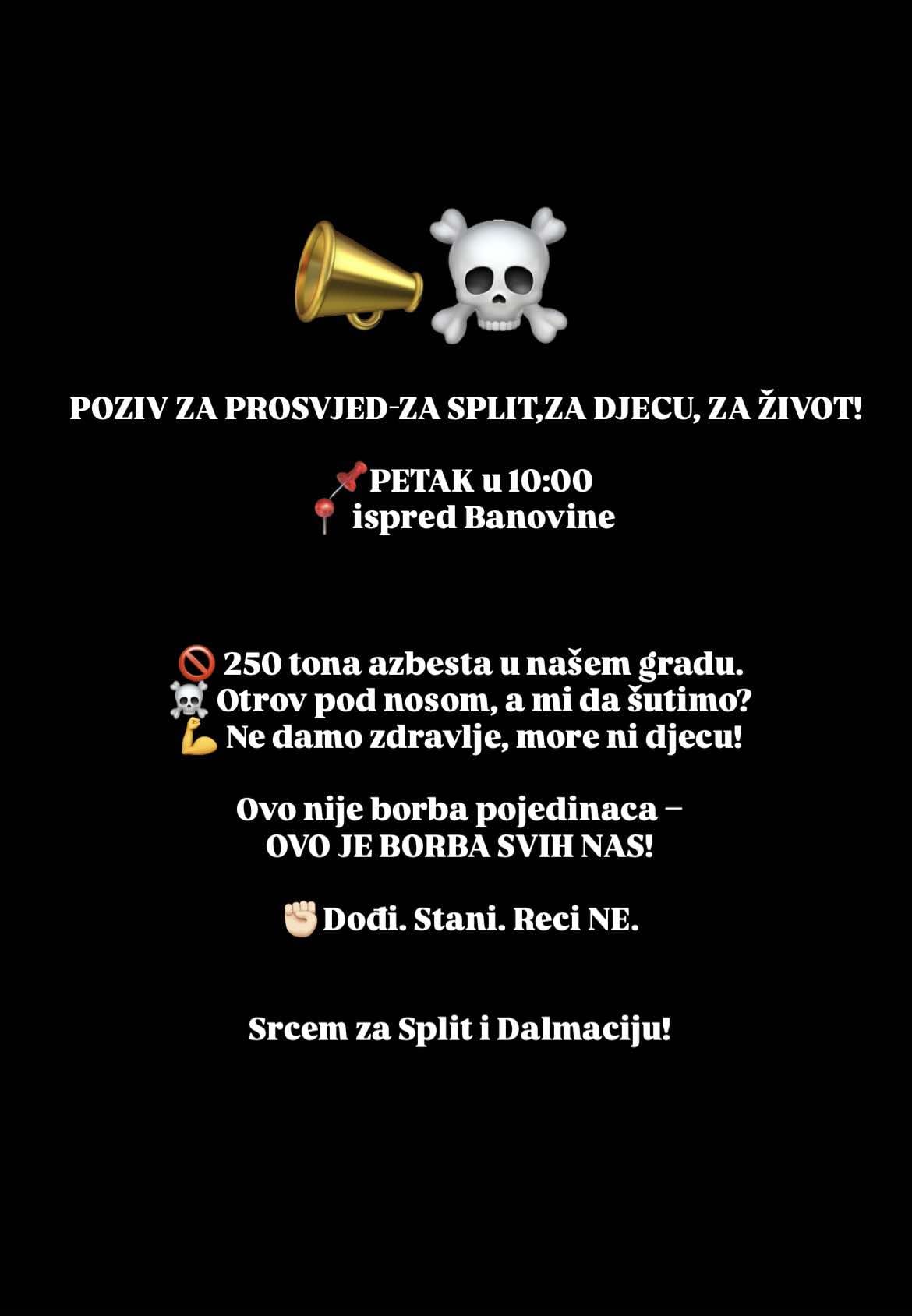 Prosvjed zbog azbestnog broda u 10 sati ispred Banovine