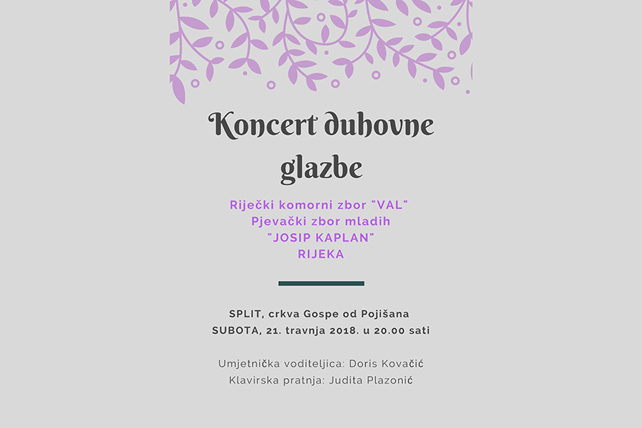 Koncertno gostovanje Riječkog komornog zbora Val i Pjevačkog zbora mladih Josip Kaplan