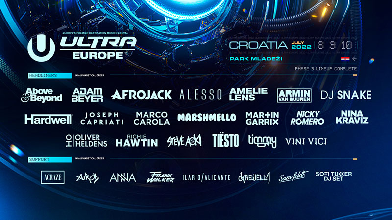 Poznati su i svi izvođači koji sižu na ovogodišnji ULTRA EUROPE