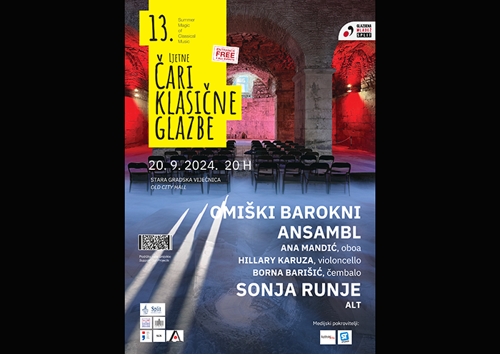 Omiški barokni ansambl i Sonja Runje u Staroj gradskoj vijećnici na zatvaranju 13. Ljetnih čari klasične glazbe