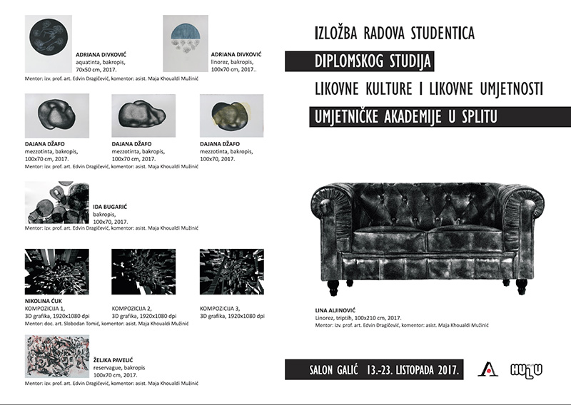 Izložba diplomskog studija Likovne kulture i likovne umjetnosti Umjetničke akademije u Splitu