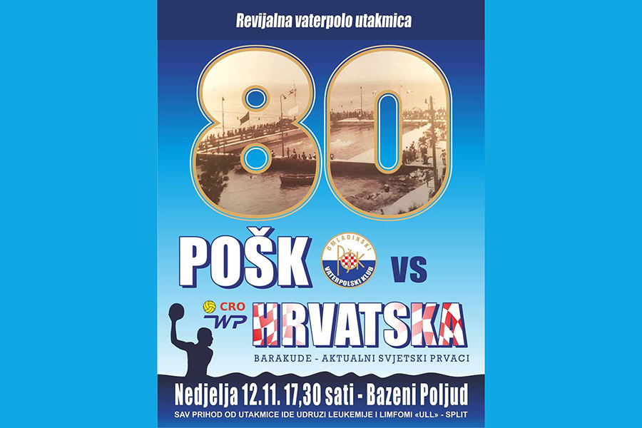 Proslava 80. godišnjice POŠK-a: Danas utakmica protiv Barakuda