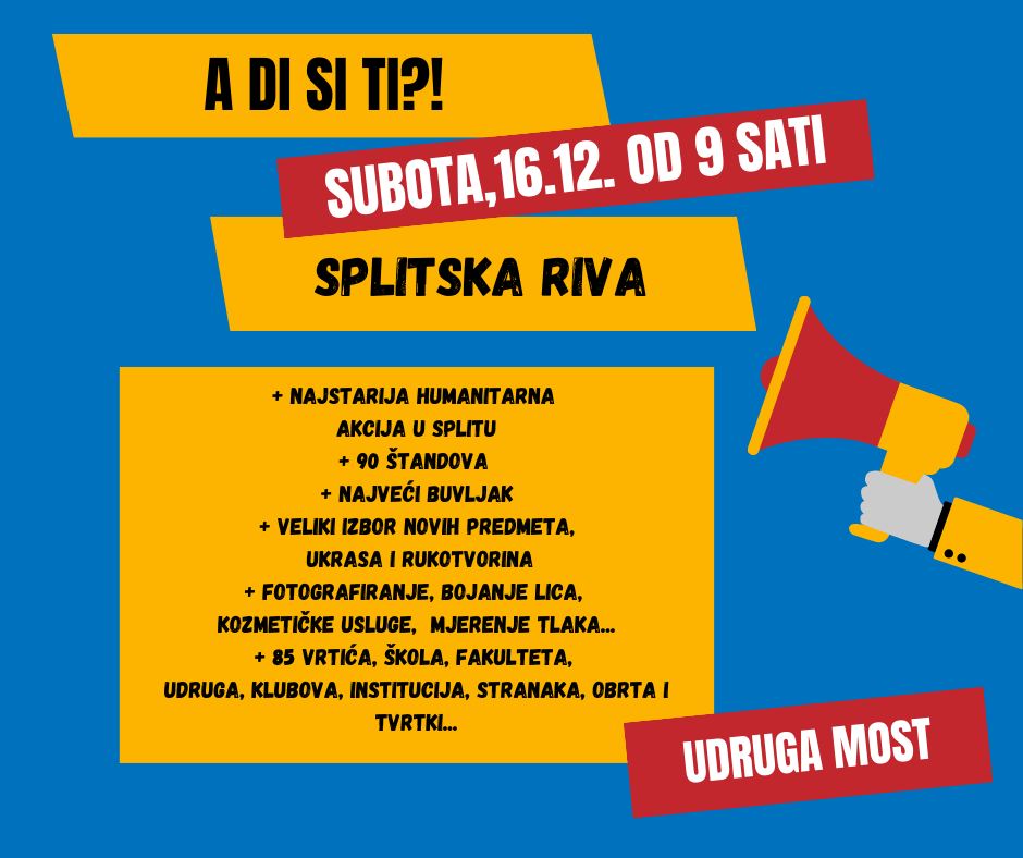 Humanitarna akcija A di si ti?! održat će se u subotu na Rivi